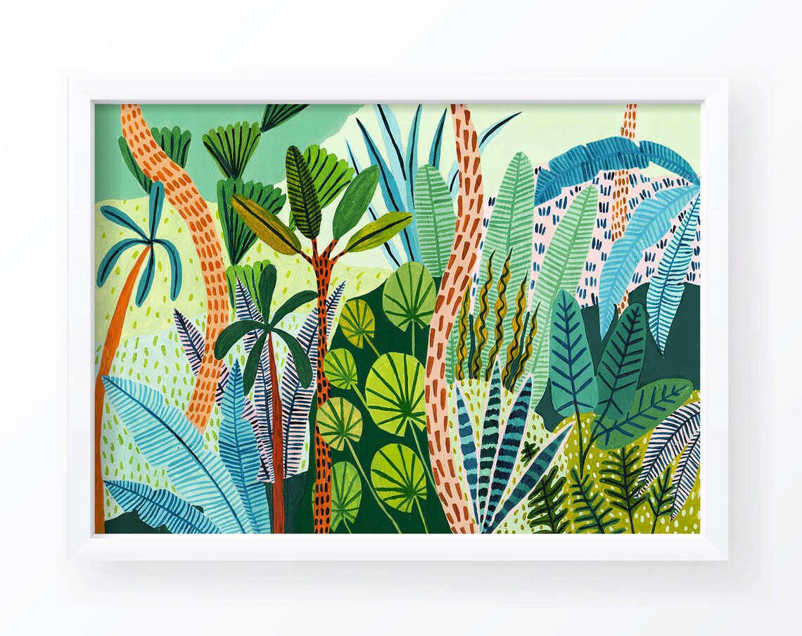 Malaysian Jungle Botanical Illustration Art Print