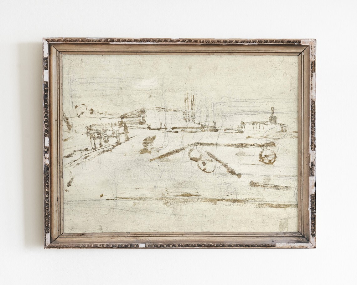 Vintage Abstract Sketch, Minimalist Wall Art Print