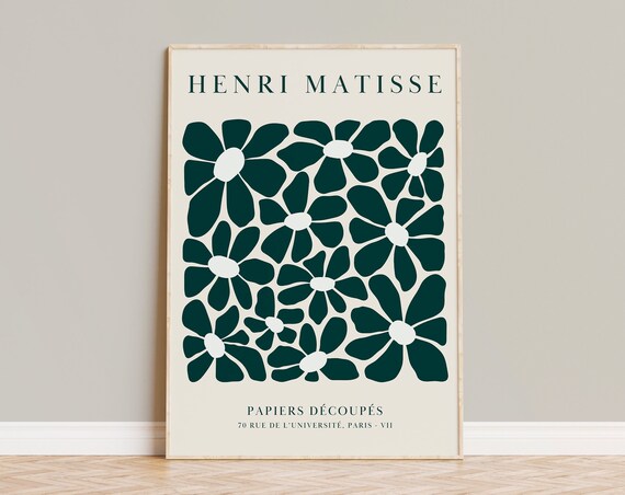 Henri Matisse Emerald Green Flower Papiers Decoupes Art Poster