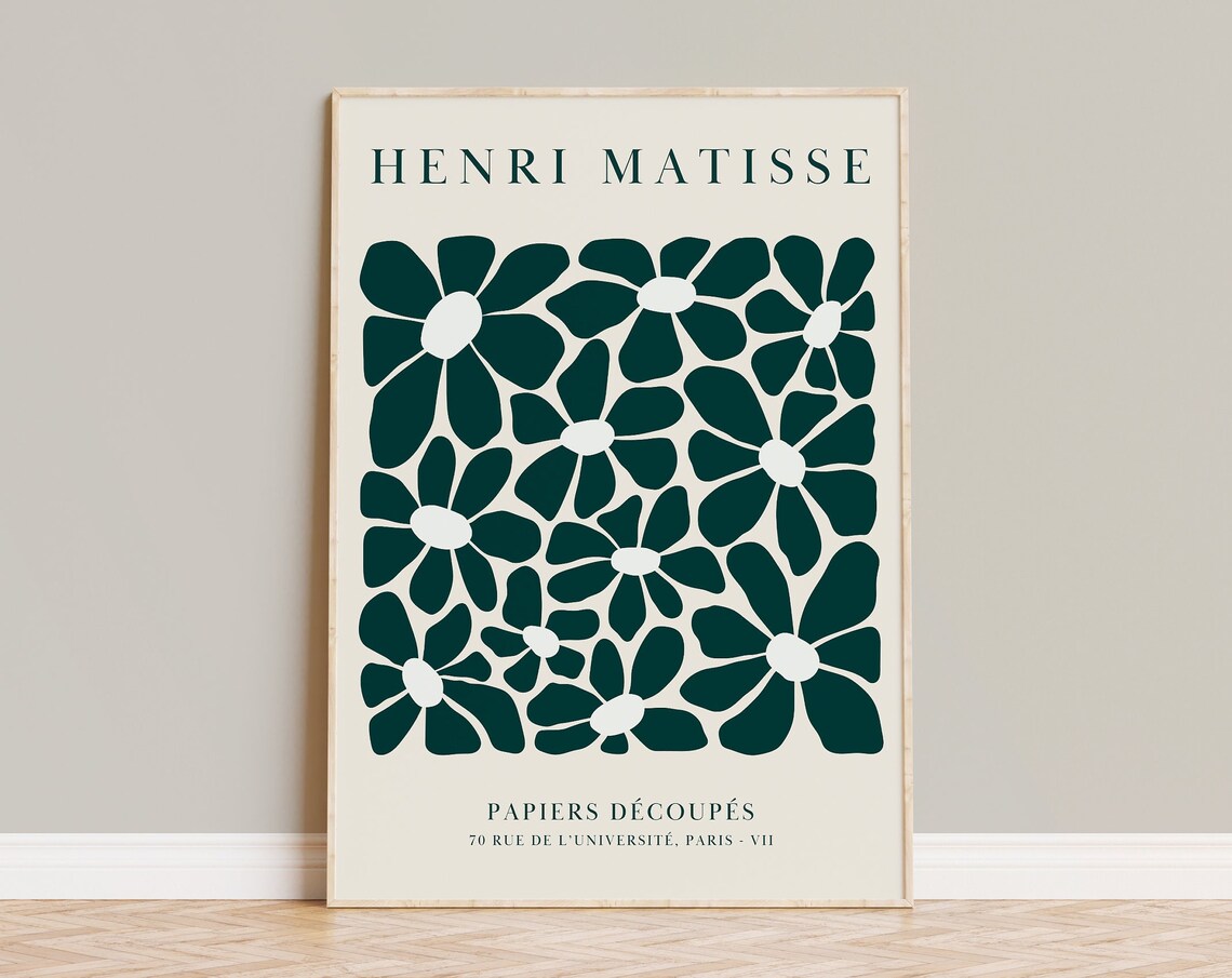 Henri Matisse Emerald Green Flower Papiers Decoupes Art Poster