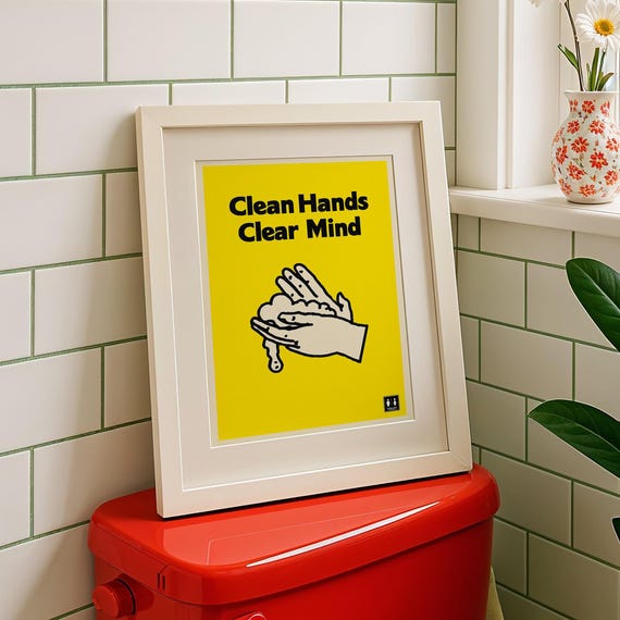 Funny Bathroom Art Retro