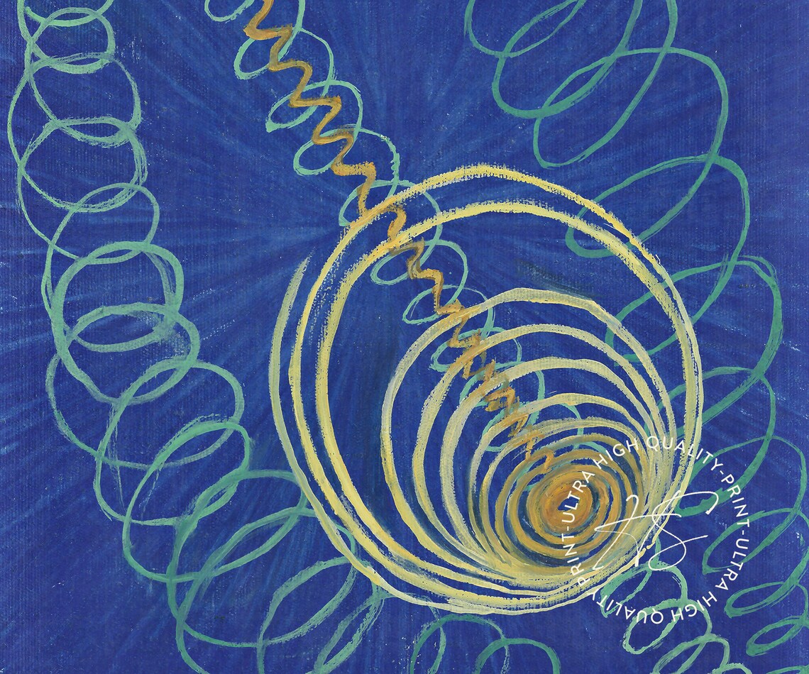 Hilma af Klint Primordial Chaos 1906 Blue Spiral Abstract Art Poster - Image 4