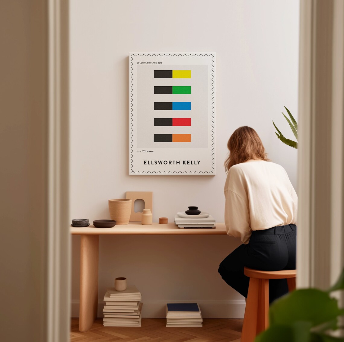 Ellsworth Kelly Color Over Black 2012 Geometric Color Bar Art Print - Image 5