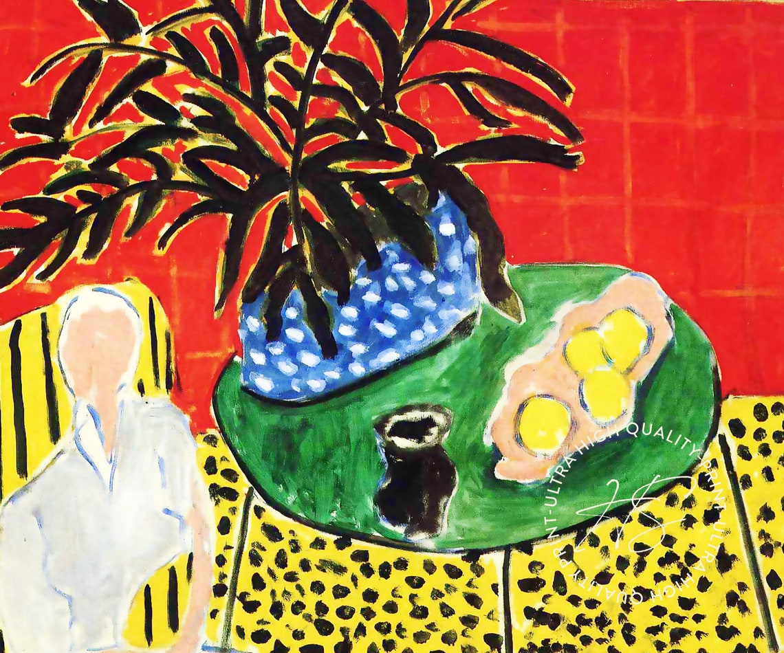 Henri Matisse Interior With Black Fern 1948 Red Botanical Art Print - Image 4
