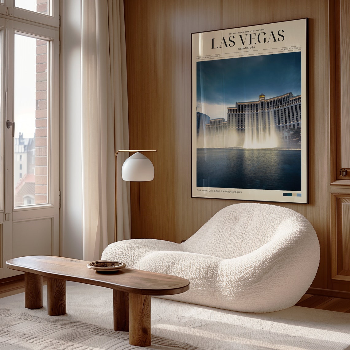 Travel Poster Las Vegas Strip Poster Las Vegas Bellagio Print Las Vegas Wall Art For Living Room Large Modern Office Cities Wall Art - Image 4