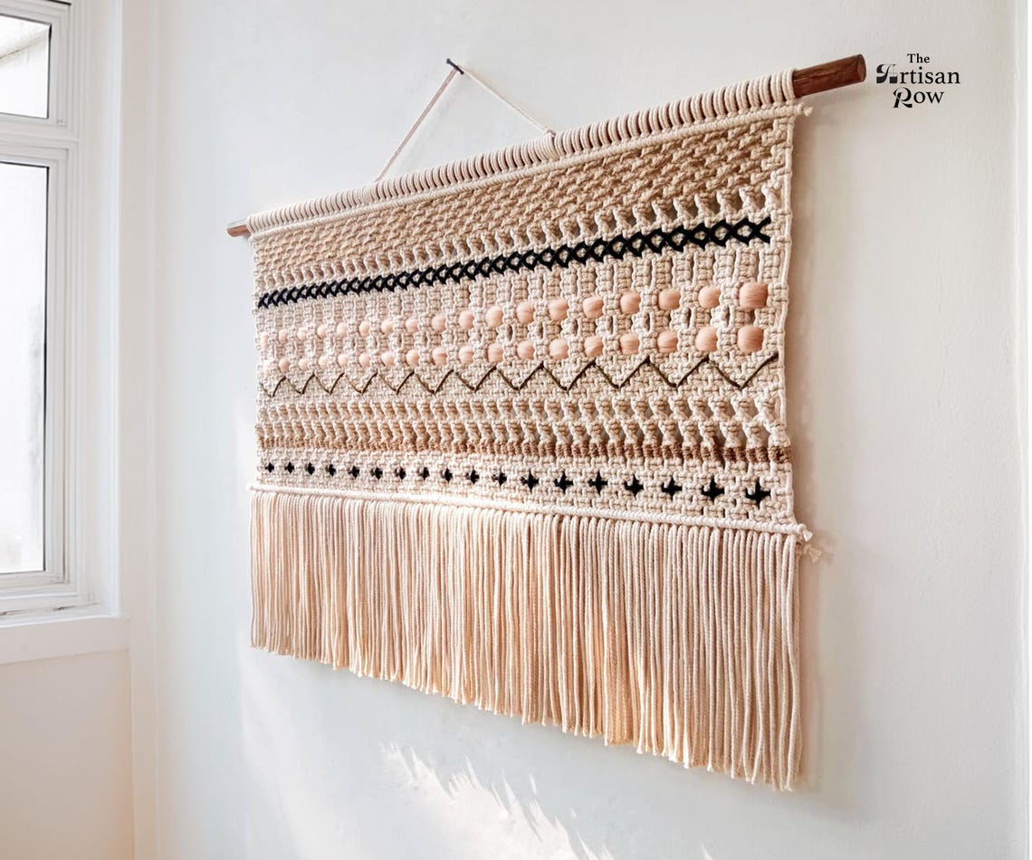 Macrame Wall Hanging Macraweaves Bohemian Decoration Woven Wall Hanging Macrame Mural Housewarming Gift Headboard Decor Handmade Gift - Image 4