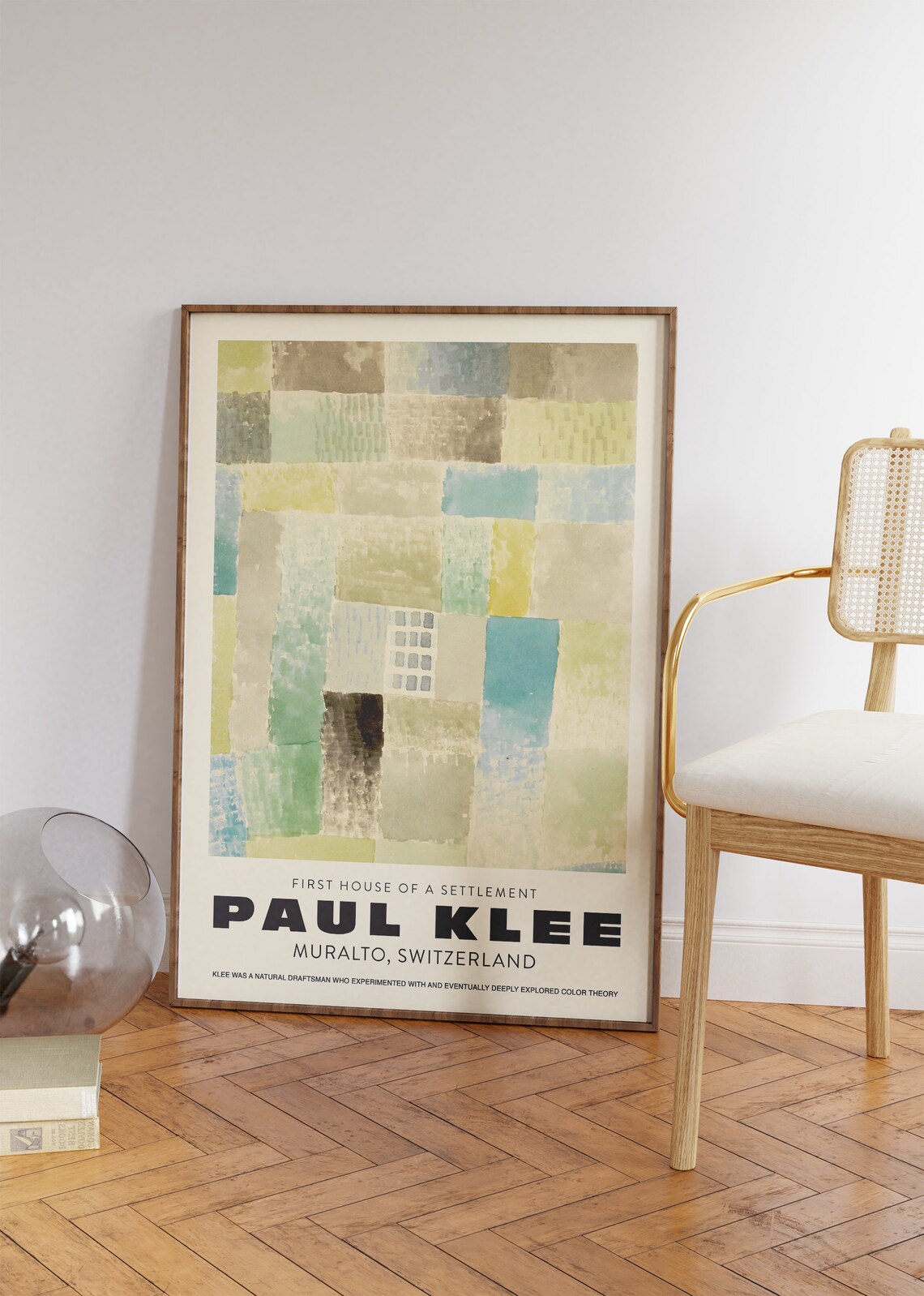 Paul Klee First House Of A Settlement Green Abstract Grid Exhibition Art Print - Image 4