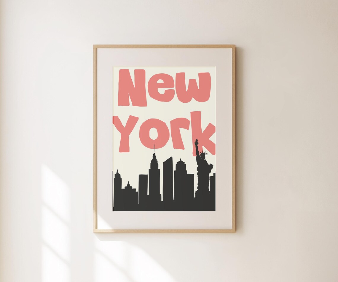 Retro New York Wall Art Trendy Nyc Poster Aesthetic Travel Wall Art For Living Room Or Apartment Decor Cute Travel Poster - Image 4