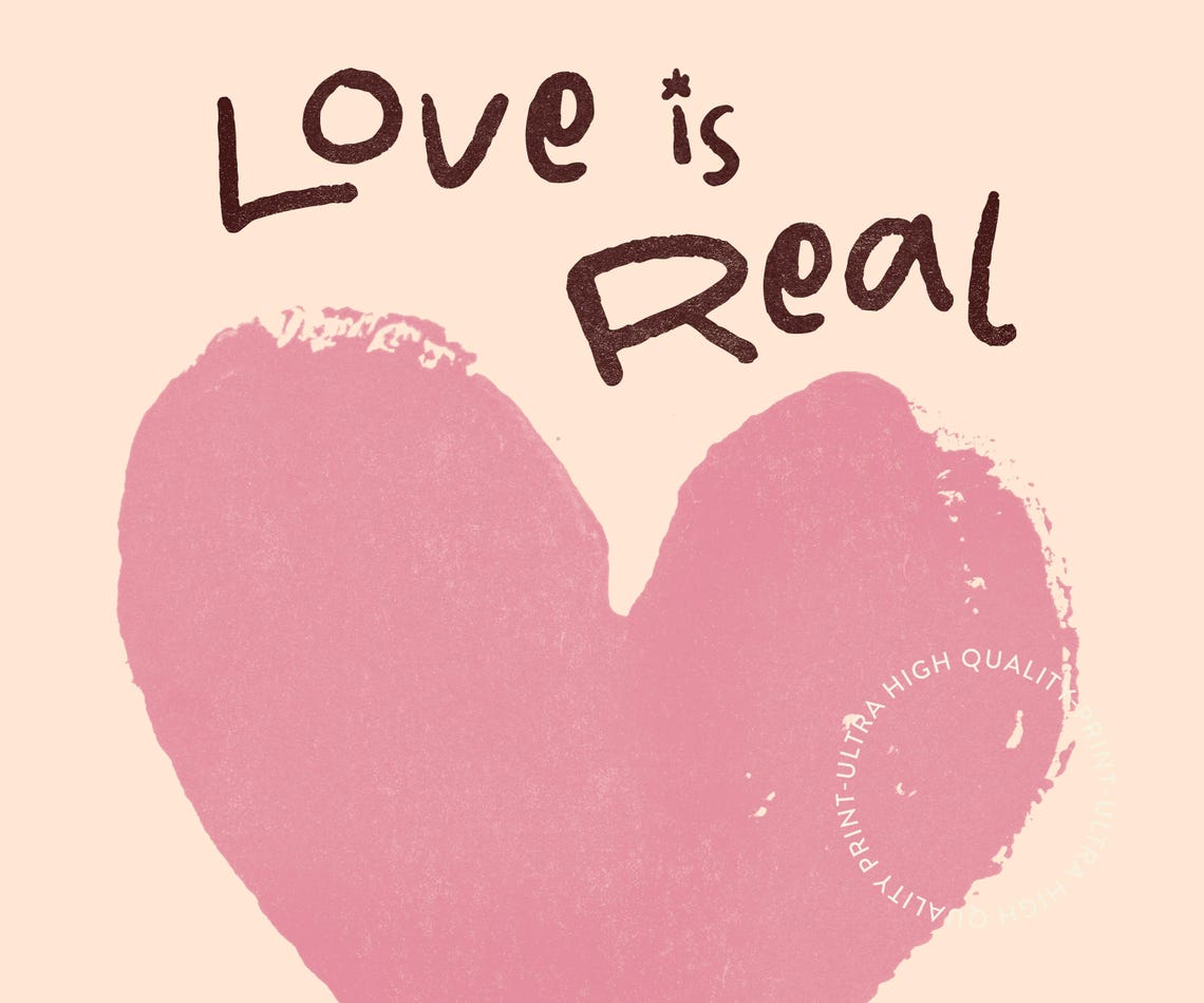 Love Is Real And I Had Some For Dessert Pink Heart Kitchen Wall Art - Image 5