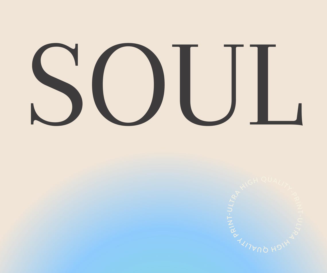Feed Your Soul Blue Aura Minimalist Mindfulness Affirmation Poster - Image 5