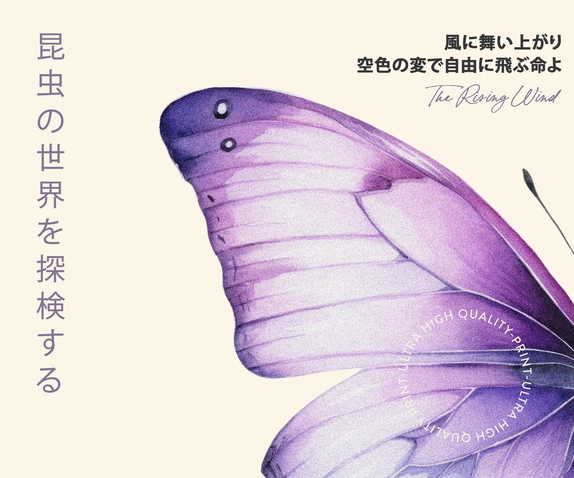 Purple Butterfly Japanese Poster Vintage Japanese Exhibition Poster Tokyo Exhibition Poster 1977 Classic Japanese Art Butterfly Print - Image 5