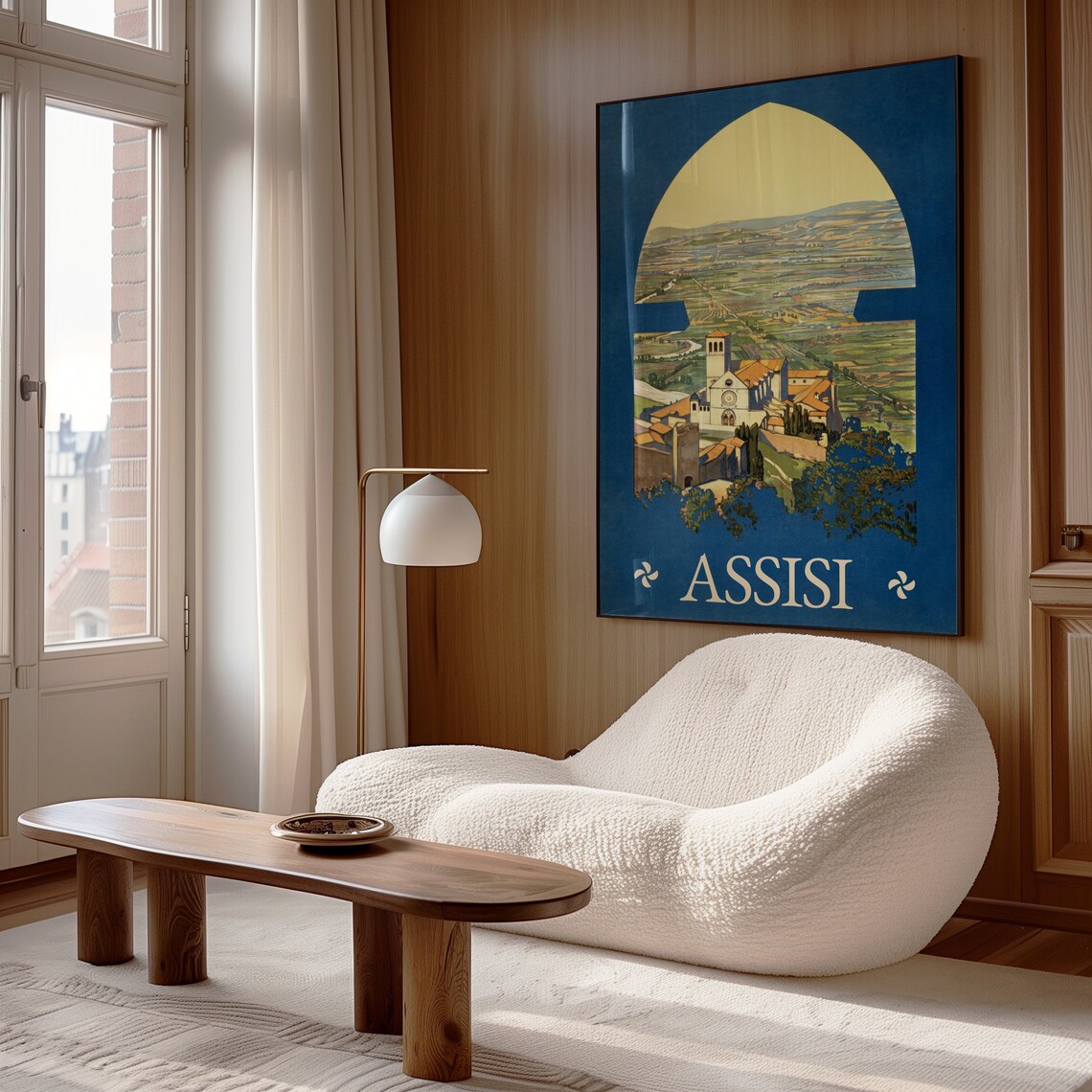Assisi Italy Vintage Travel Poster Basilica Saint Francis Umbria Arch View - Image 4
