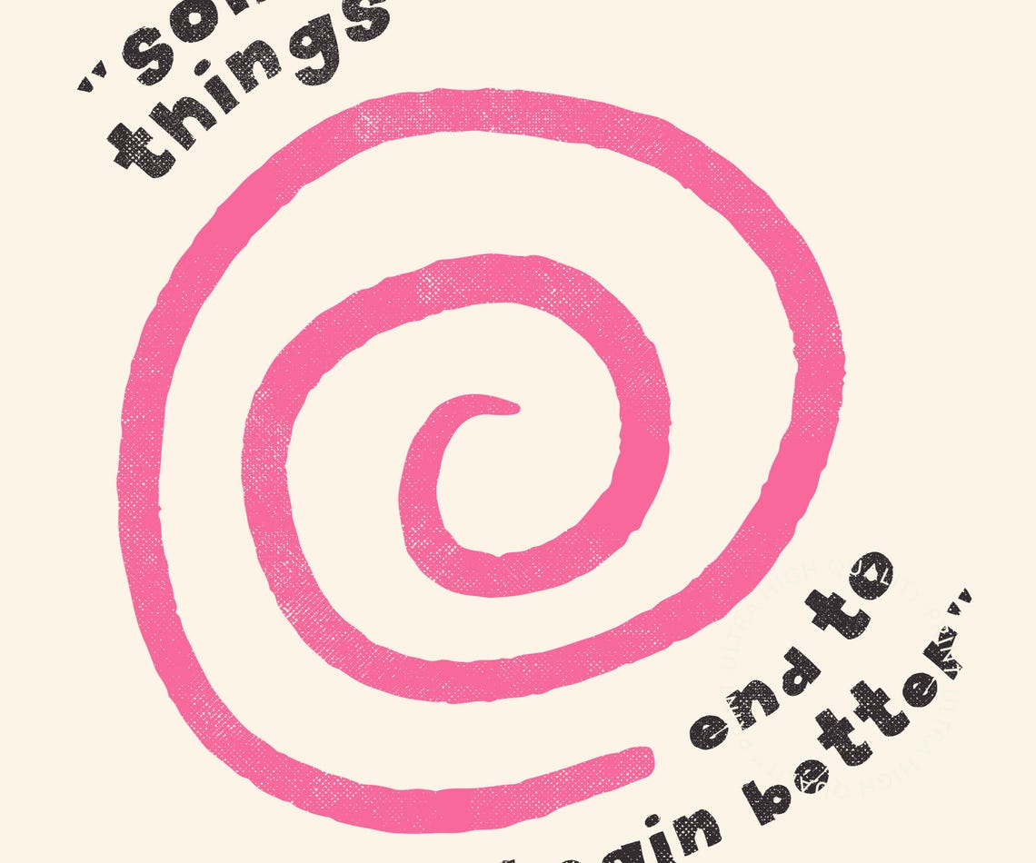 Some Things End To Begin Better Pink Spiral Quote Girly Wall Decor - Image 5