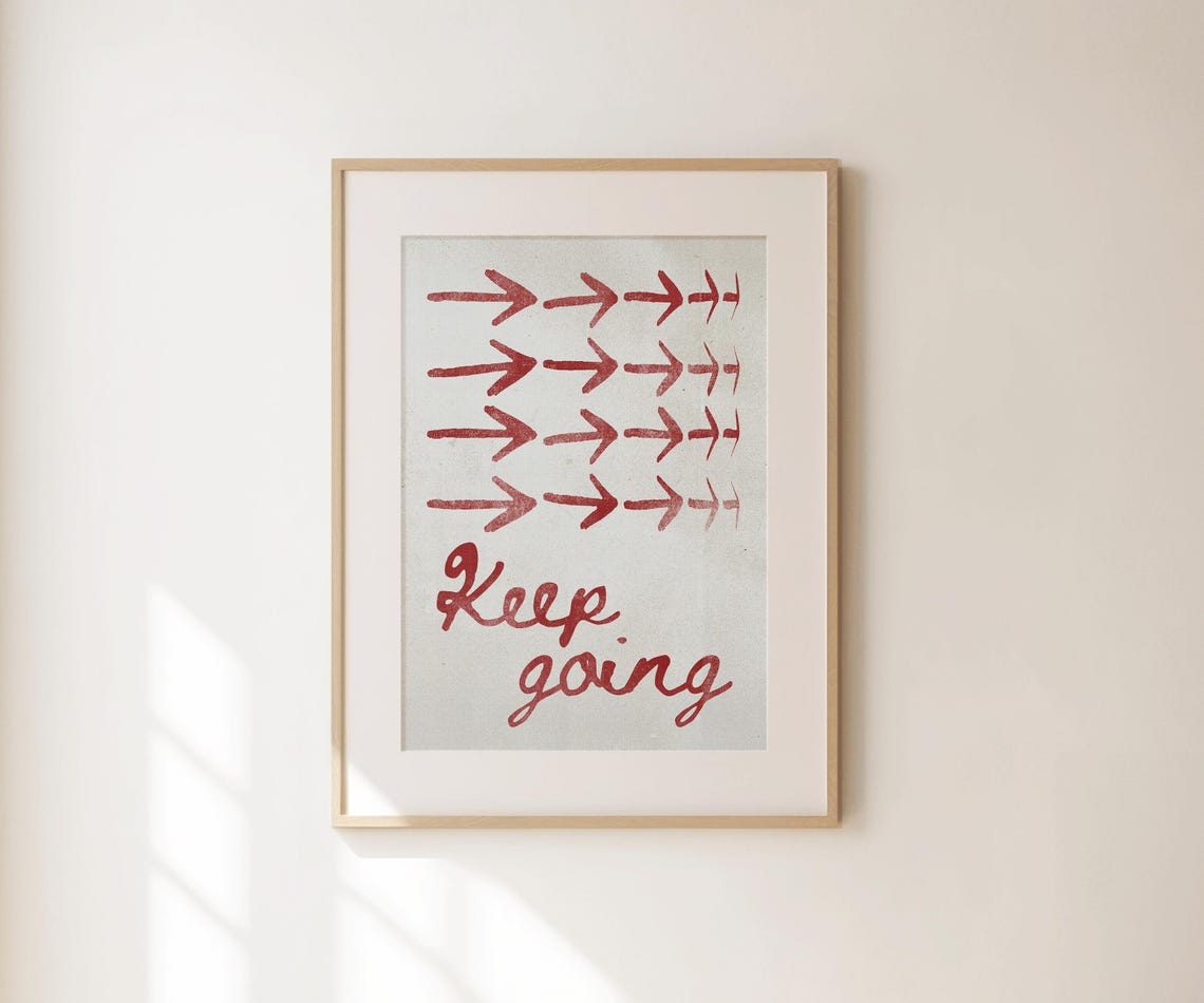 Keep Going Print Self Love Wall Art Spiritual Inspirational Quotes Retro Apartment Decor Cute Affirmation Prints Mid Century Poster - Image 4