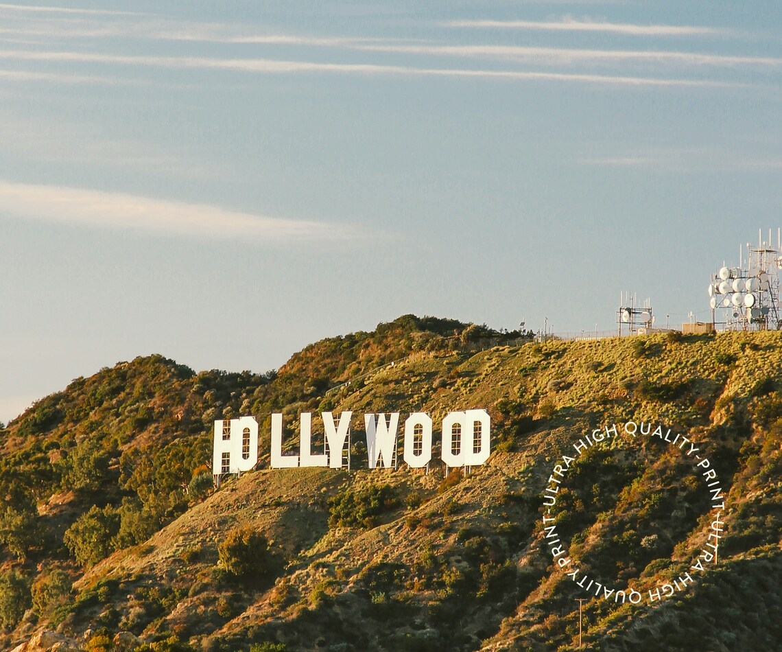 Los Angeles California Hollywood Sign Hill Golden Hour Travel Poster - Image 5