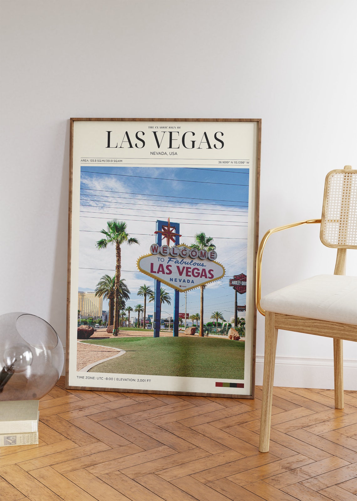 Travel Poster Las Vegas Strip Poster Las Vegas Sign Print Las Vegas Wall Art For Living Room Large Modern Office Cities Wall Art - Image 2