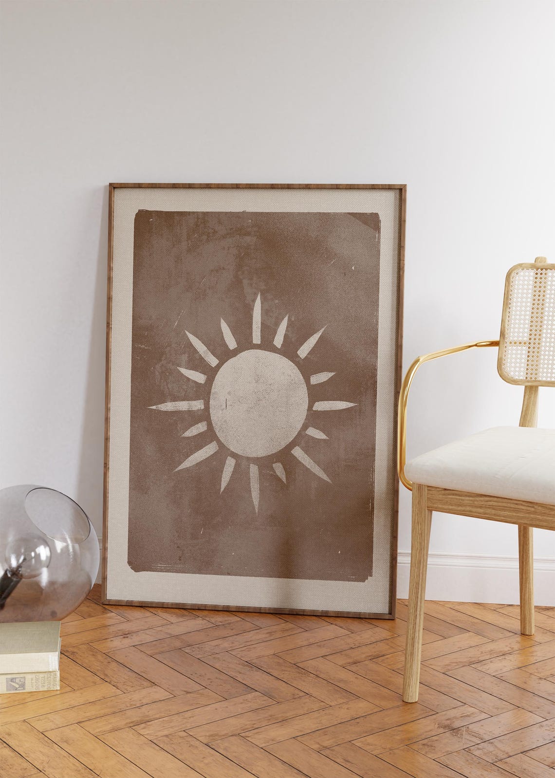 Le Soleil Vintage Sun Brown Celestial Tarot Aesthetic Art Wall Poster - Image 4