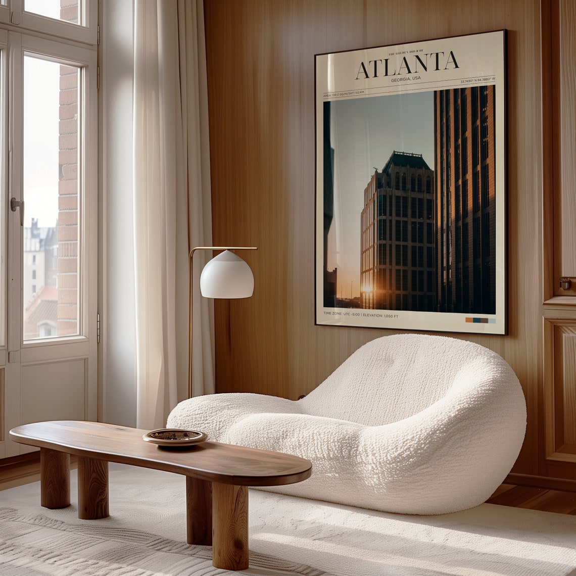 Travel Poster Atlanta Poster Vintage Posters In Atlanta Sunset Print Atlanta Wall Art For Living Room Modern Office Wall Art - Image 4
