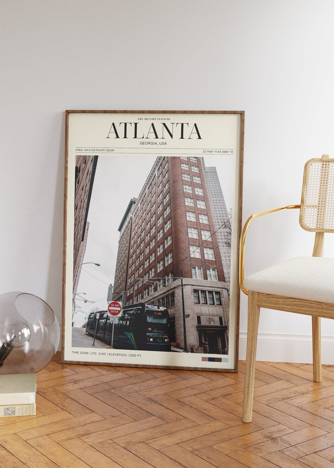 Travel Poster Atlanta Poster Vintage Posters In Atlanta Print Atlanta Streets Wall Art For Living Room Modern Office Wall Art - Image 2