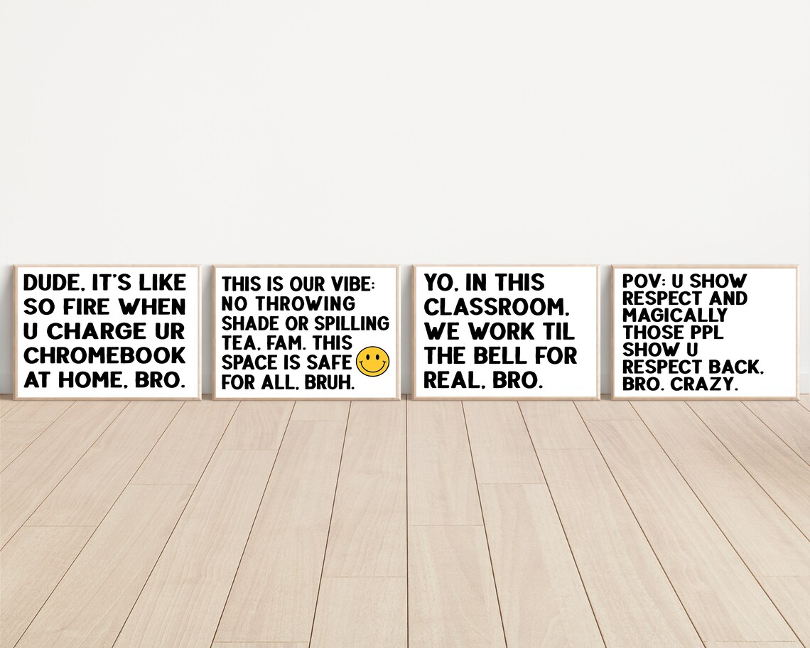 Middle School Classroom Decor Bundle, Subject Posters