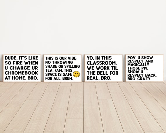 Middle School Classroom Decor Bundle, Subject Posters