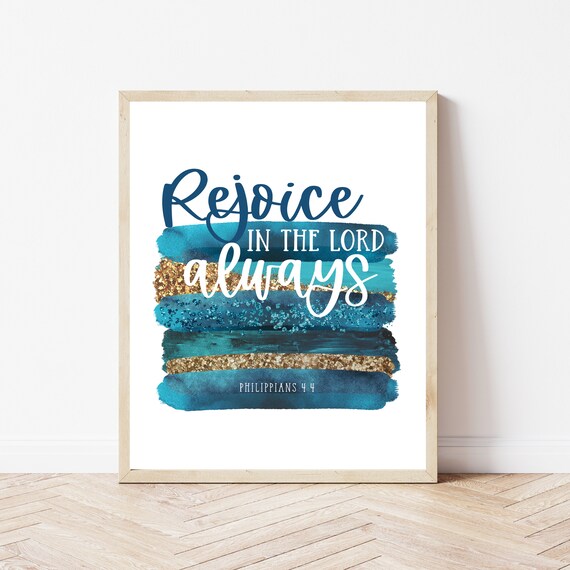 Philippians 44 Rejoice In The Lord Always Bible Verse Wall Art Christian Home Decor Sunday School Teacher Homeschool