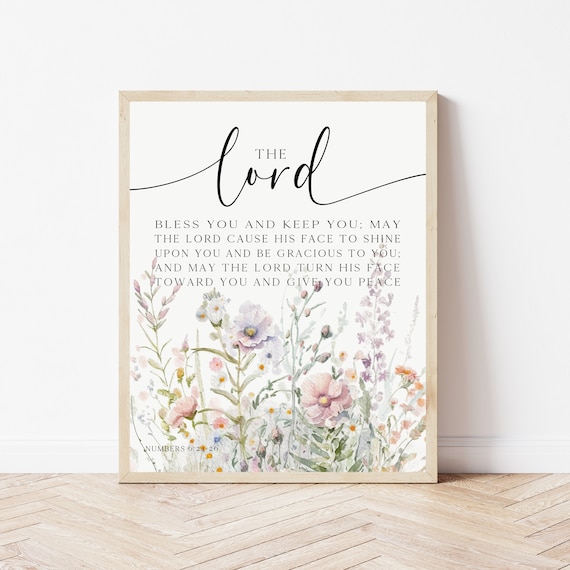 May The Lord Bless And Keep You Sign Baby Girl Baptism Gift Numbers 62426 Print Christian Nursery Decor Bible Verse Wall Art