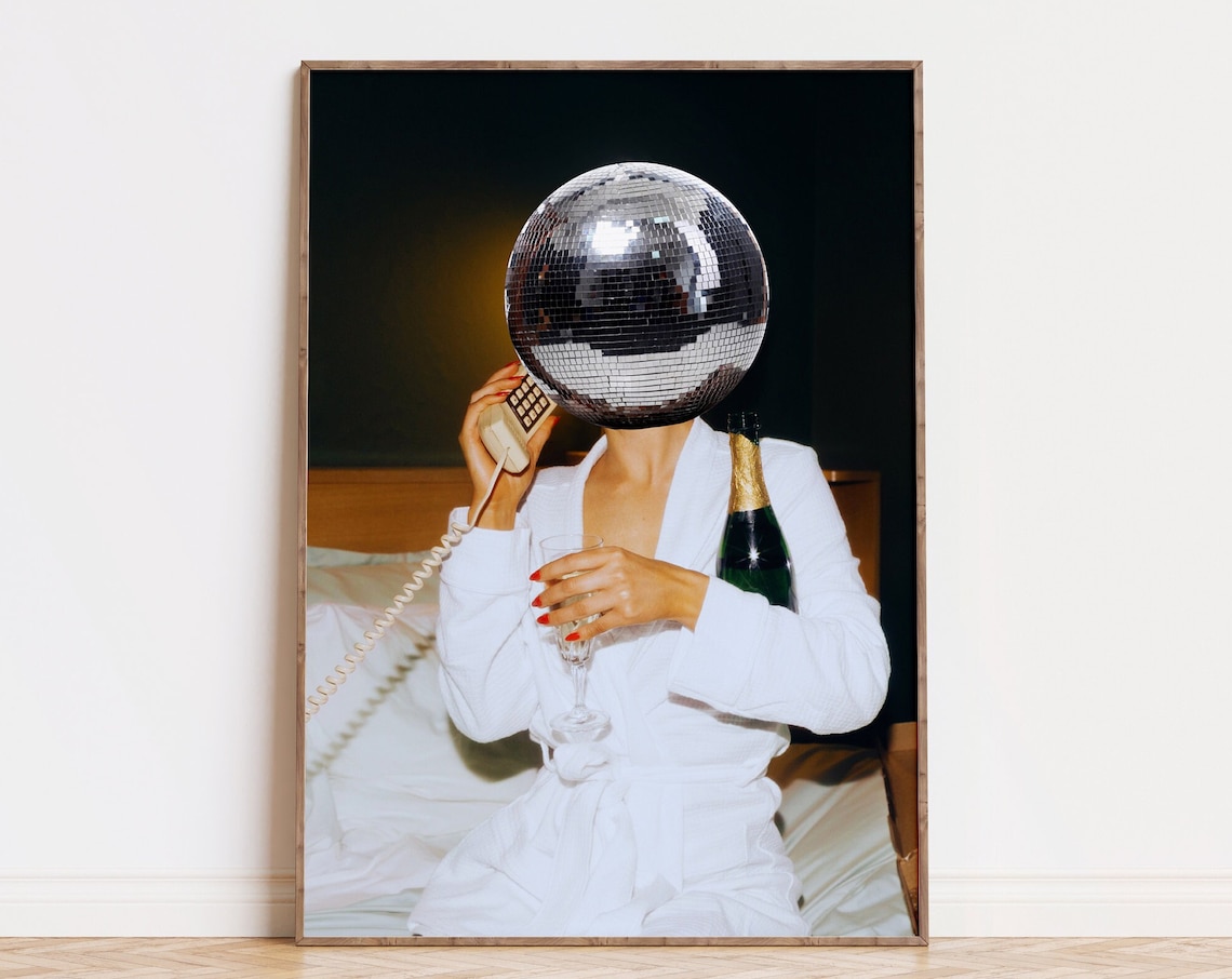 Disco Ball Art Print, Trendy Dorm Room Decor