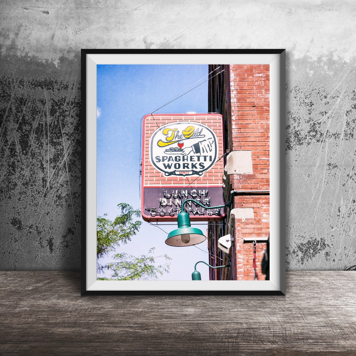 The Old Spaghetti Works Italian Restaurant Blade Neon Sign Poster