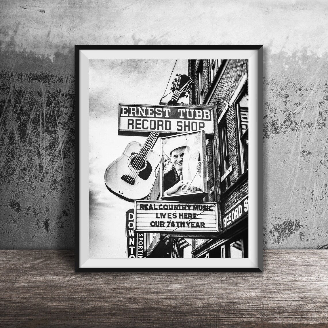Ernest Tubb Record Shop Giant Guitar Sign Nashville Photo Poster - Image 2
