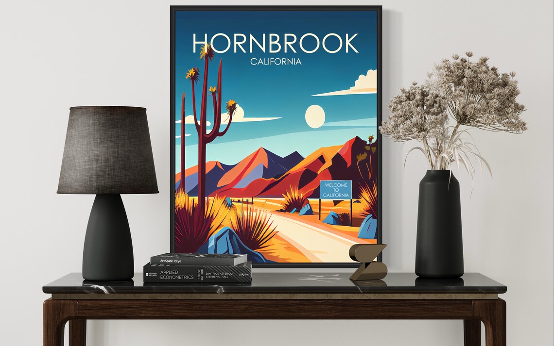 Hornbrook California Vintage Desert Road Welcome Sign Poster - Image 3