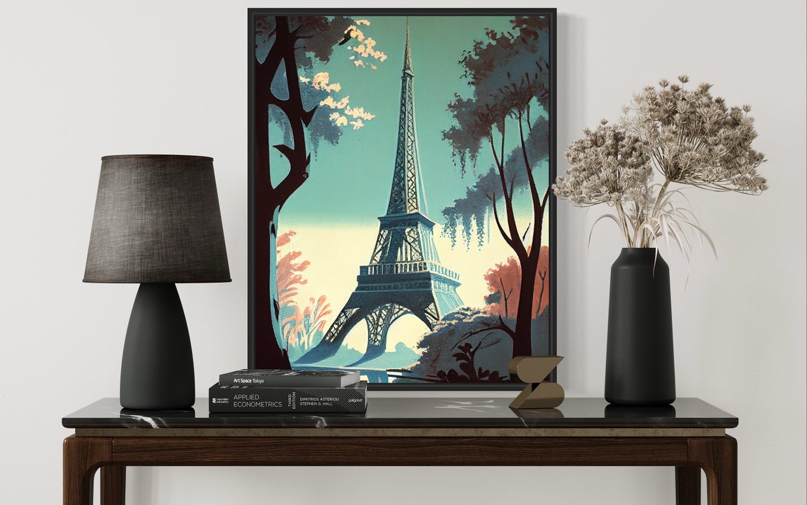 Eiffel Tower Paris France Iconic Landmark Retro Romance Poster - Image 3