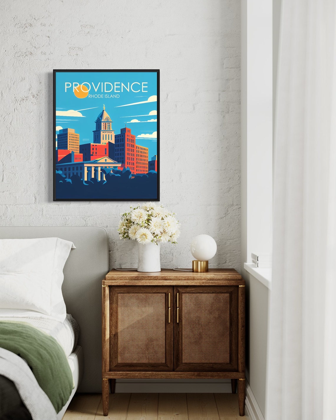 Providence Rhode Island Skyline Retro Downtown Vintage Travel Poster - Image 3