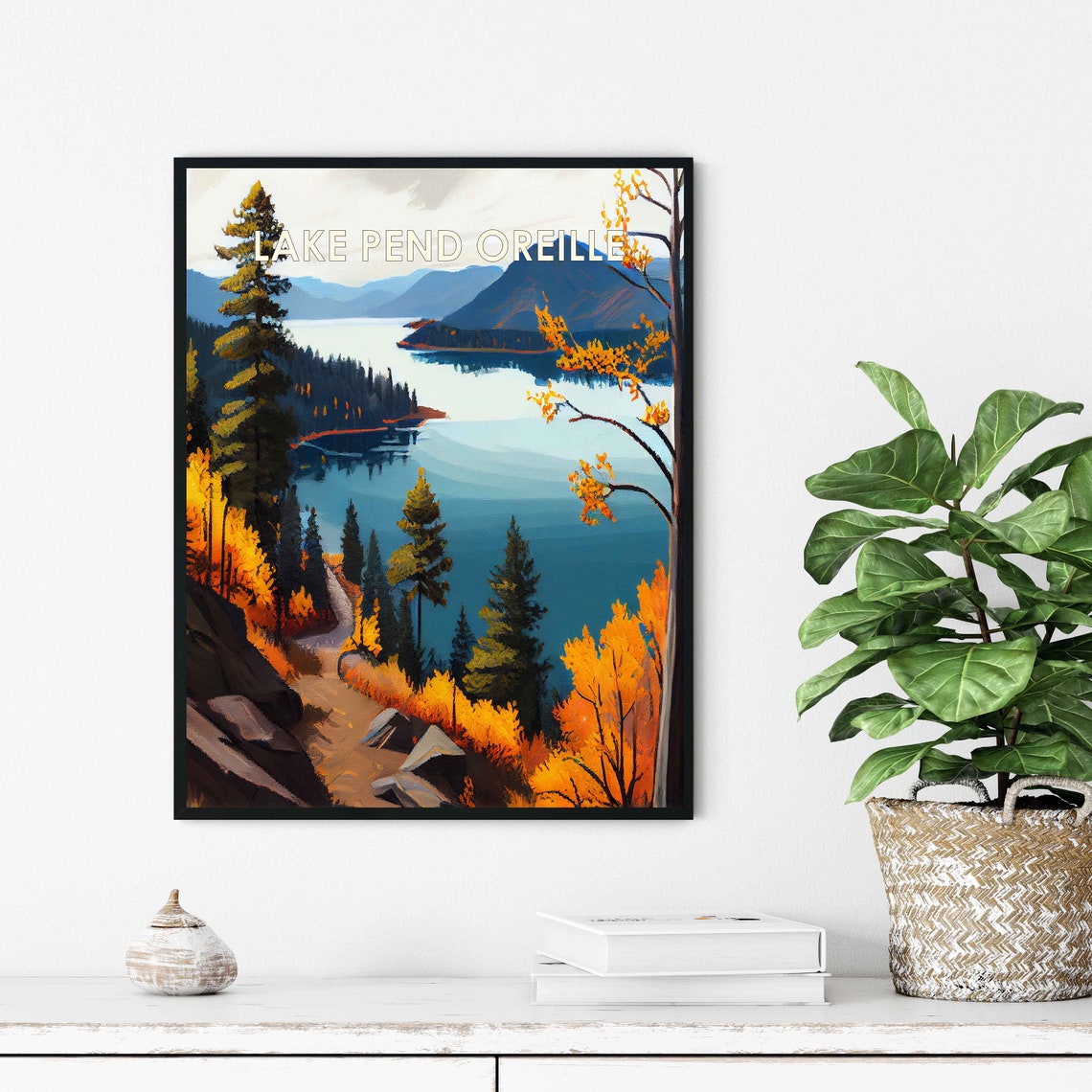 Lake Pend Oreille Idaho Autumn Overlook Mountain Lake Poster - Image 3