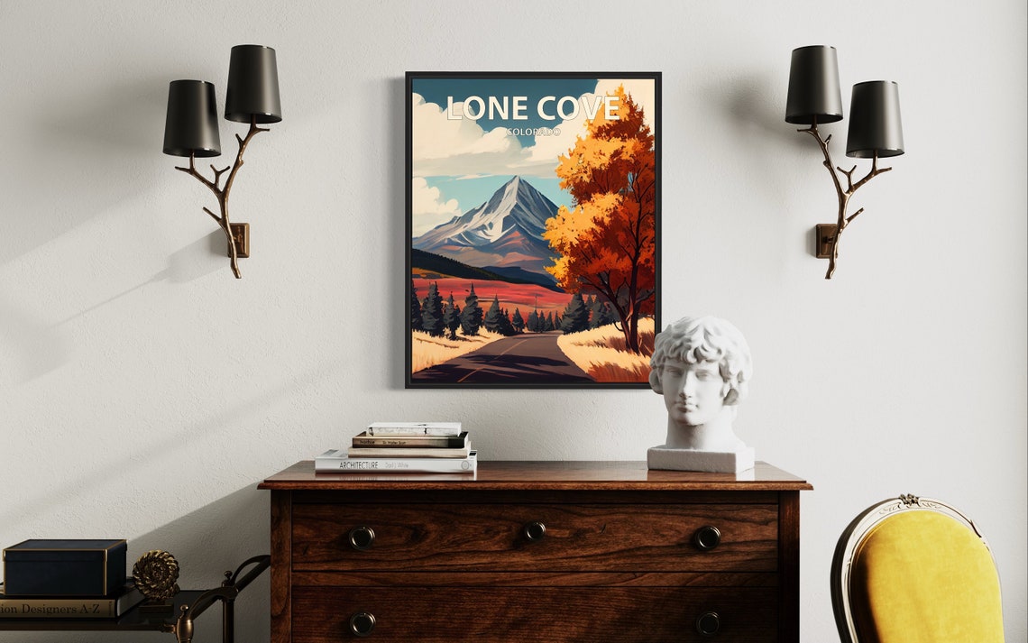 Lone Cone Colorado Autumn Road Beneath Mountain Peak Retro Poster - Image 2