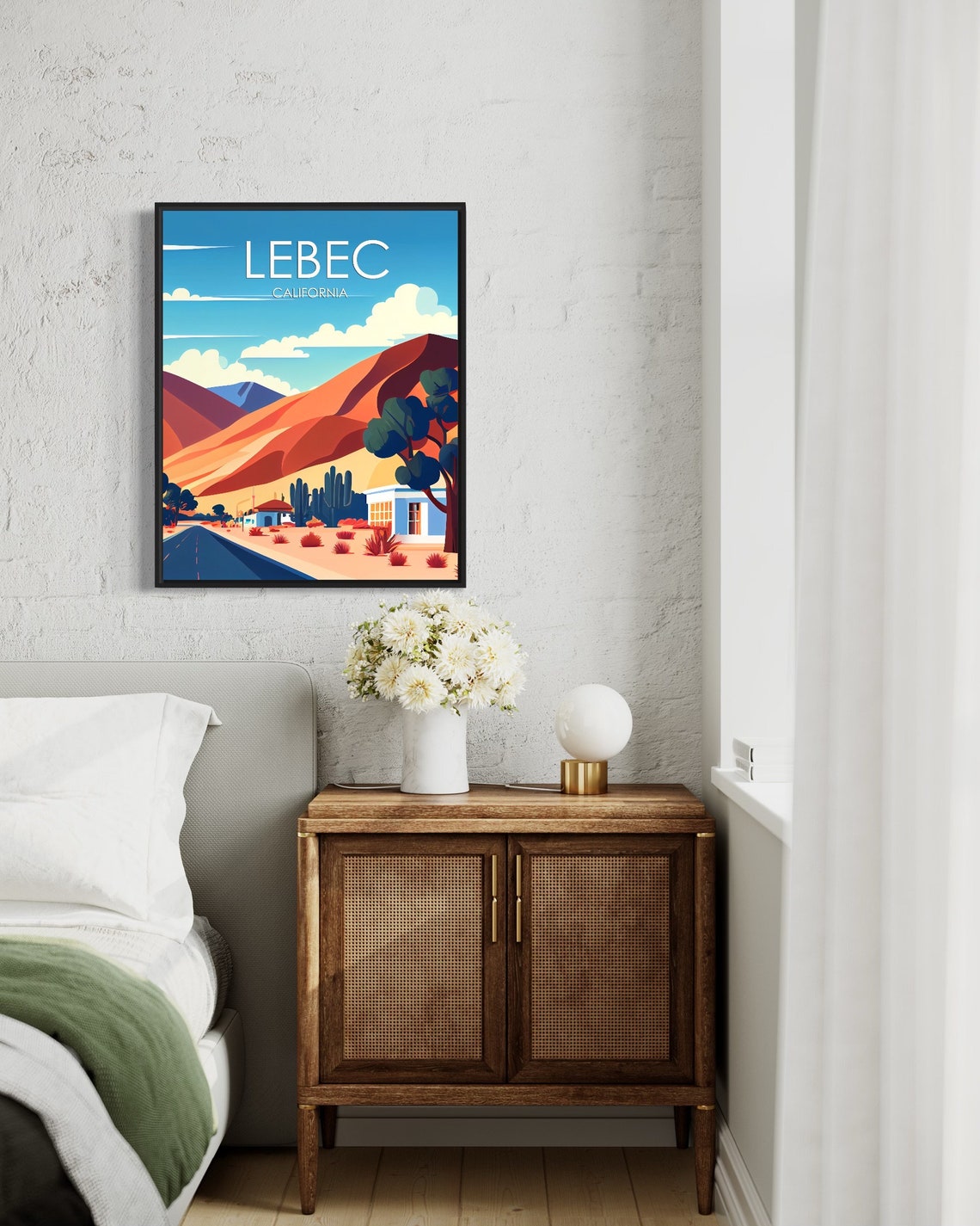 Lebec California Winding Desert Road Cactus Mountain Scene Poster - Image 2