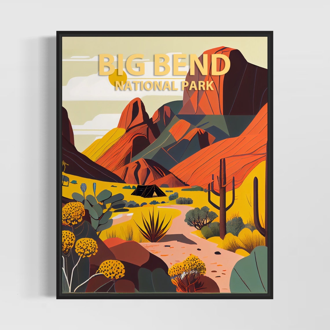 Big Bend National Park Texas Desert Red Rock Canyon Sunset Poster