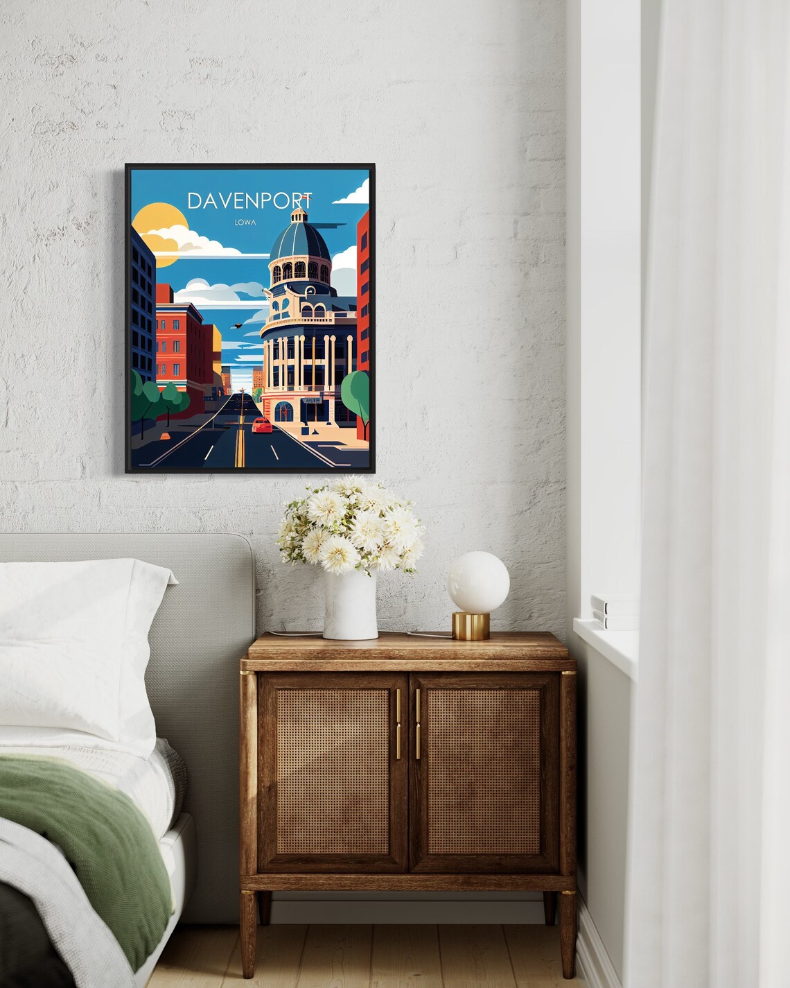 Davenport Iowa Historic Dome Downtown Vintage Travel Poster Art - Image 3