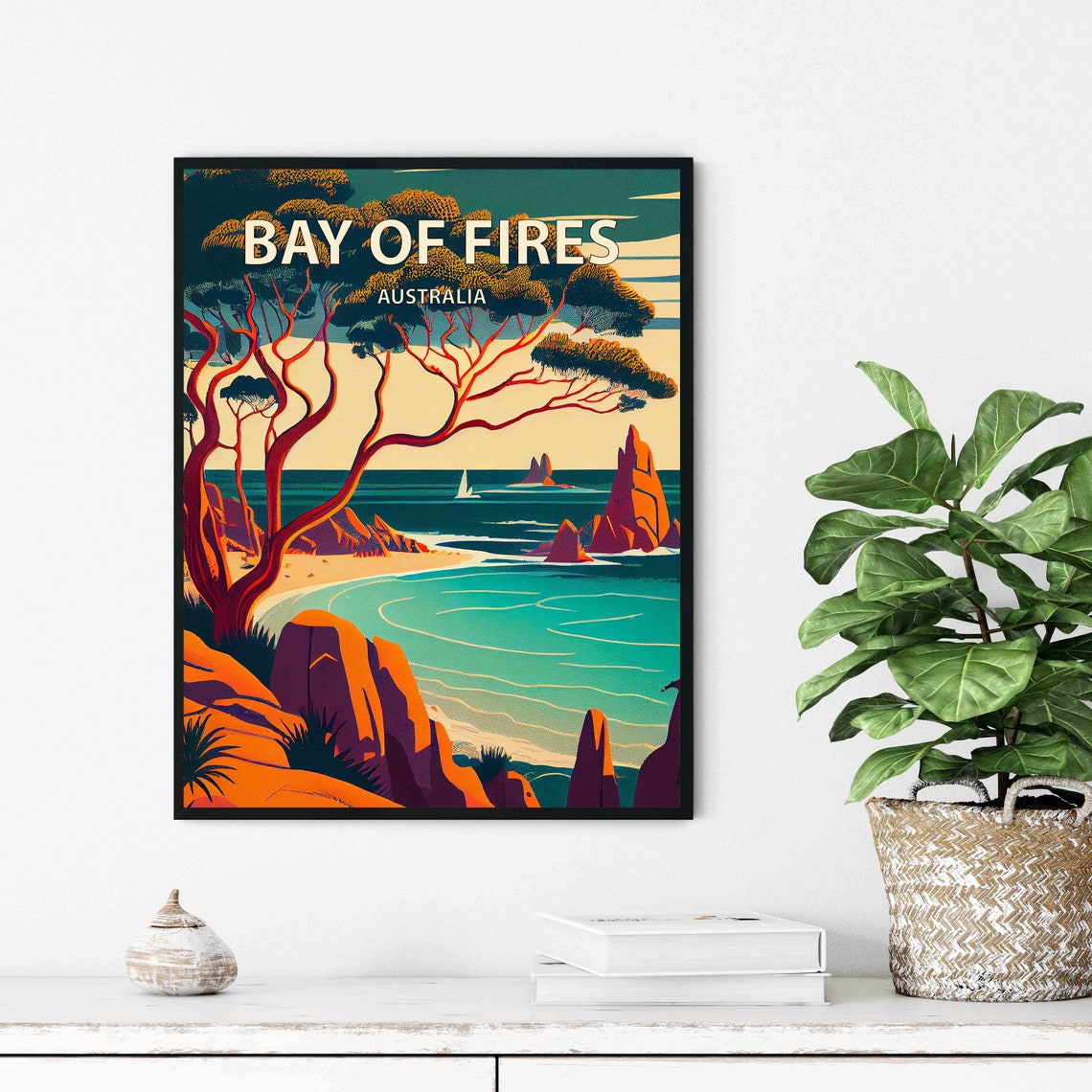 Bay of Fires Australia Red Rock Granite Coast Travel Art Poster - Image 2