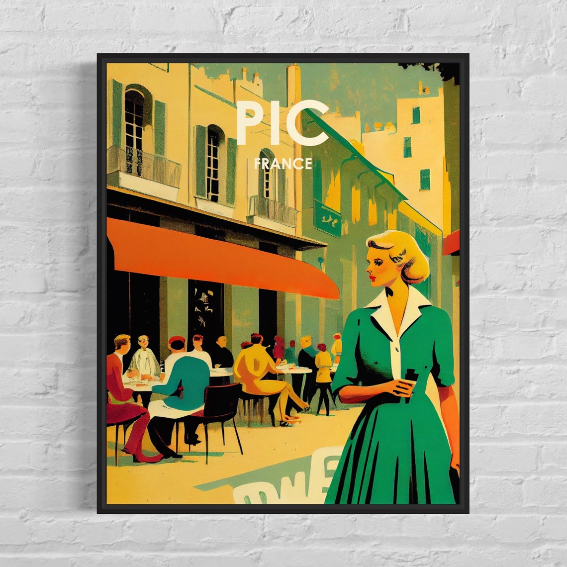 Pic France Retro Art Print Pic France Wall Art Illustration Pic France Vintage Minimal Design Poster