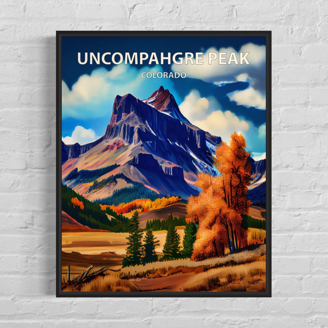 Uncompahgre Peak Colorado Dark Craggy Summit Autumn View Poster