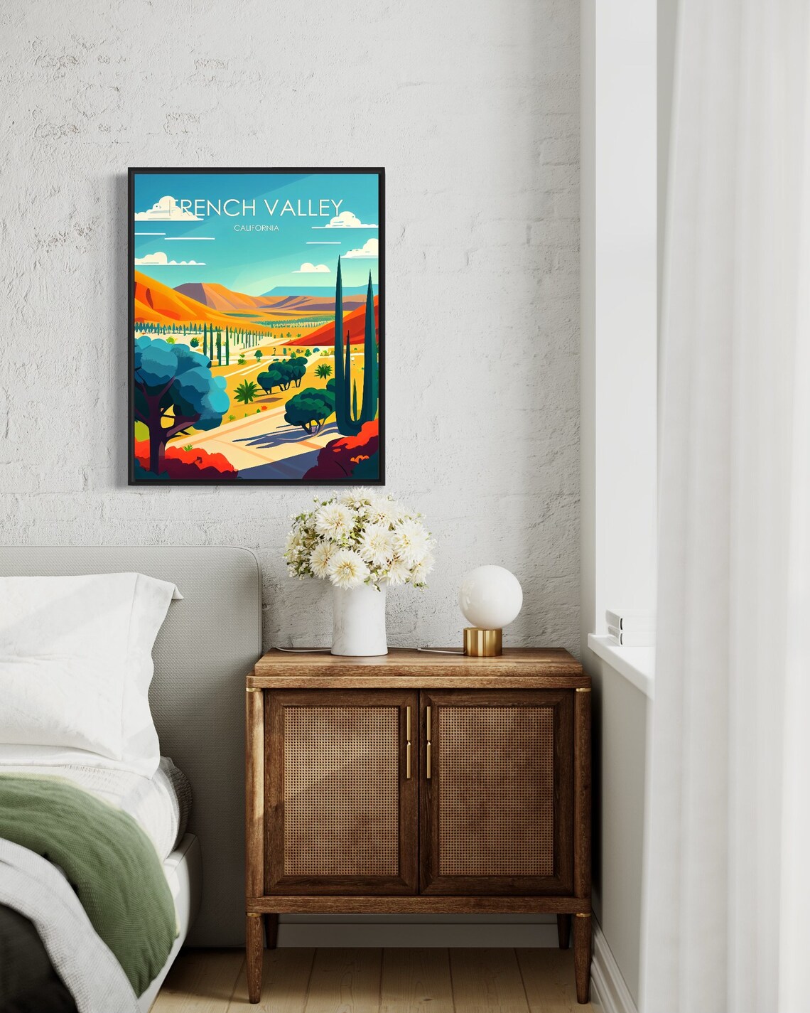 French Valley California Poster with Cypress Trees and Hills - Image 3