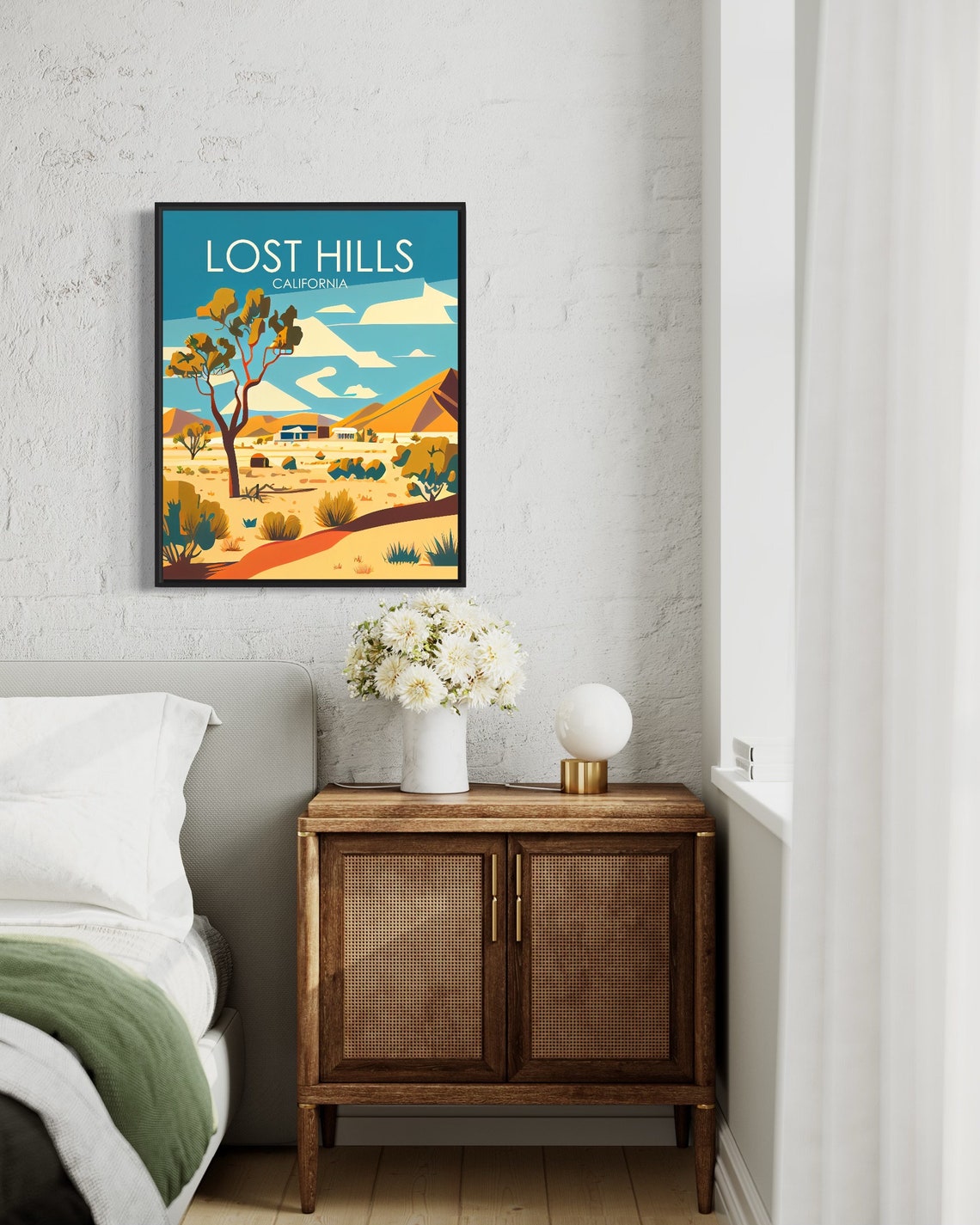 Lost Hills California Desert Homestead Retro Style Scenic Poster - Image 2