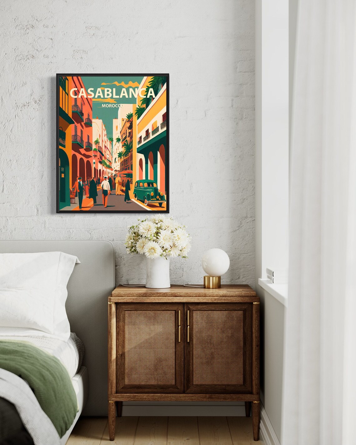 Casablanca Morocco Vibrant Old Town Street Scene Travel Poster - Image 3
