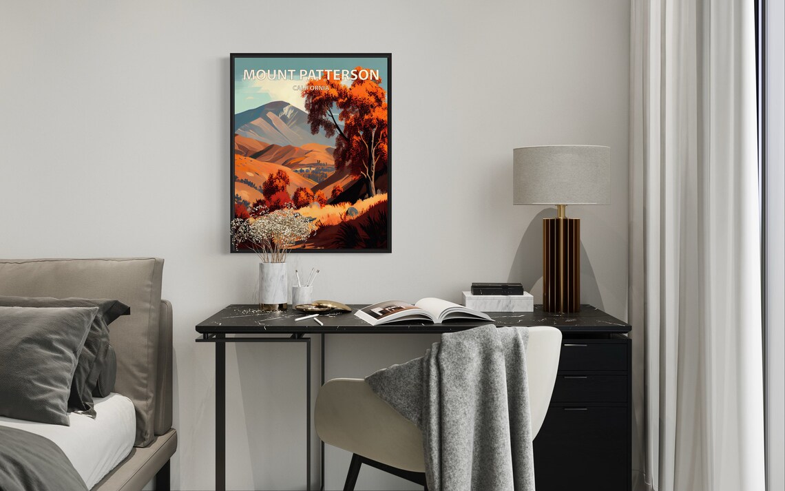 Mount Patterson California Rolling Hills Sunset Valley Art Poster - Image 2
