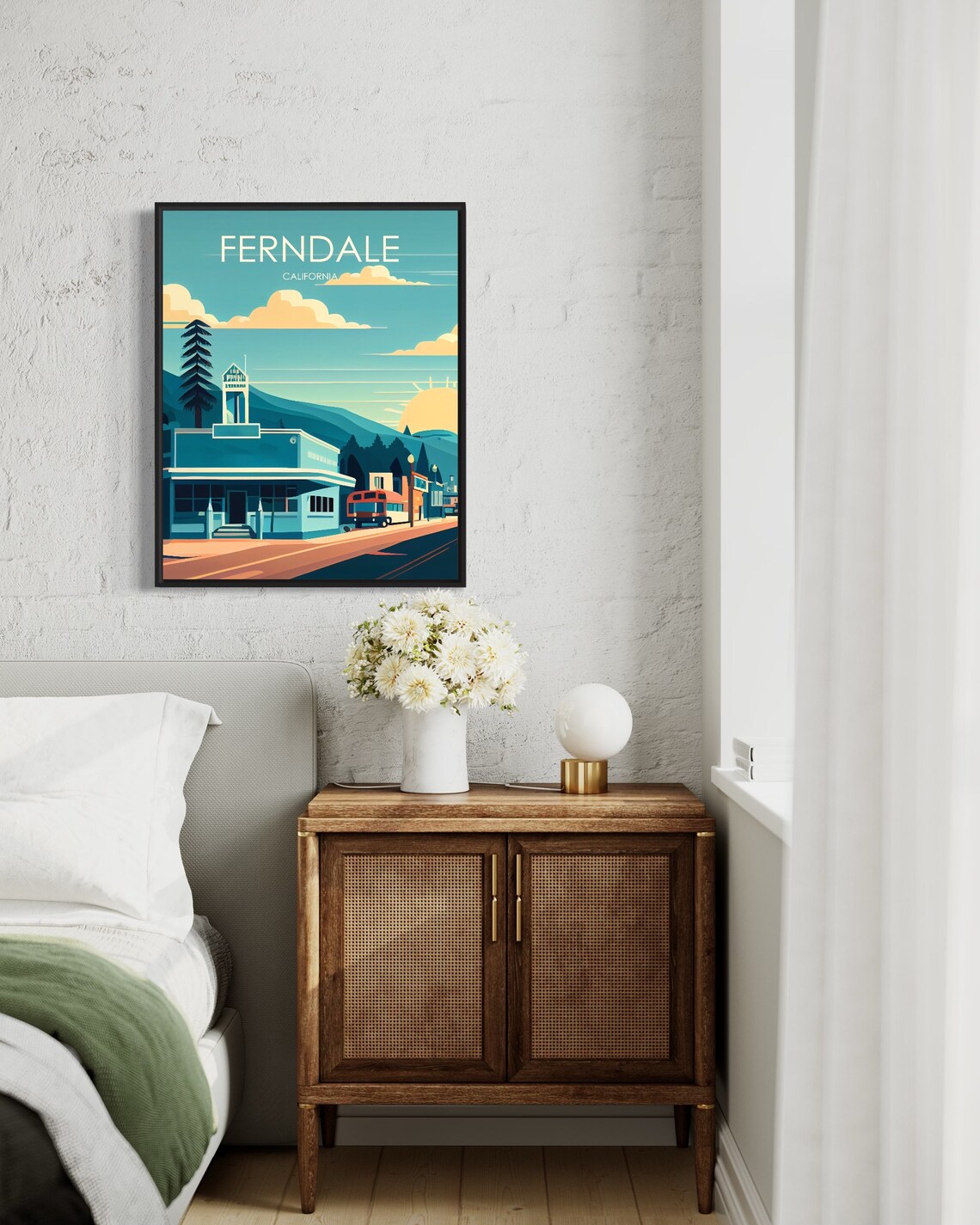 Ferndale California Retro Main Street Sunset Small Town Travel Poster - Image 2