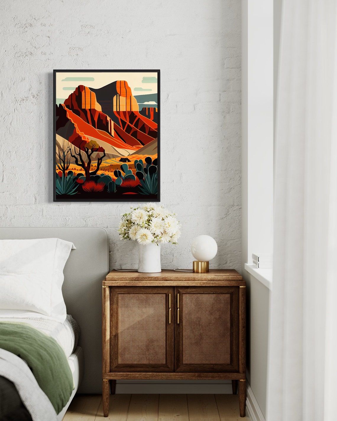 Guadalupe Mountains Texas Desert Red Rock Canyon Retro Poster - Image 2