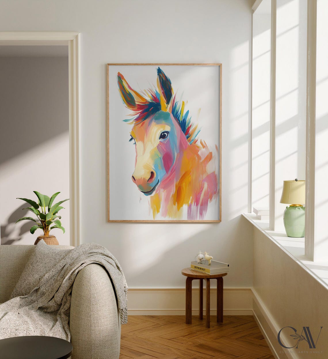 Colorful Donkey Portrait Modern Pop Art Wildlife Animal Poster - Image 2