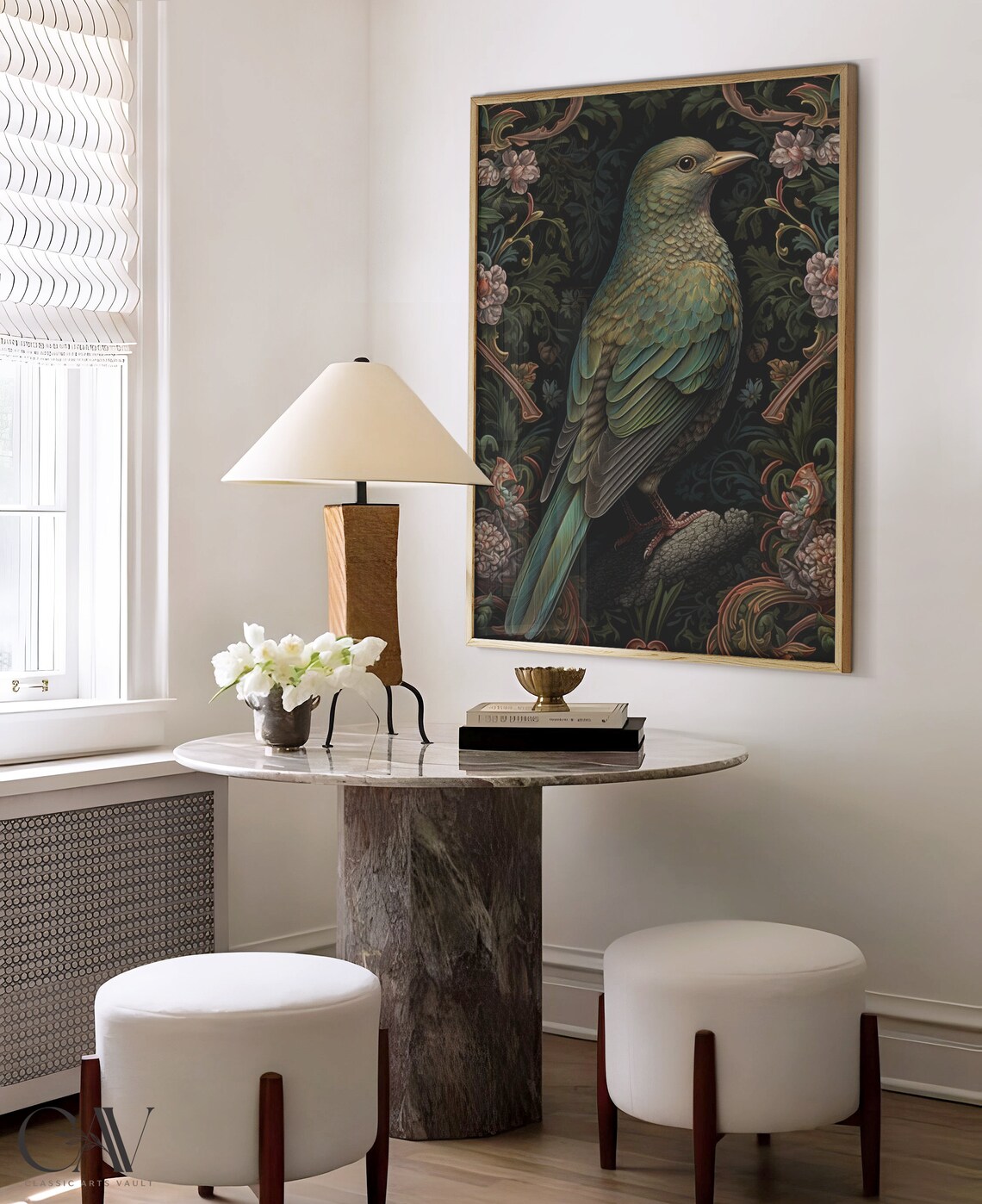 William Morris Inspired Bird Art Print, Bird Wall Art - Image 2