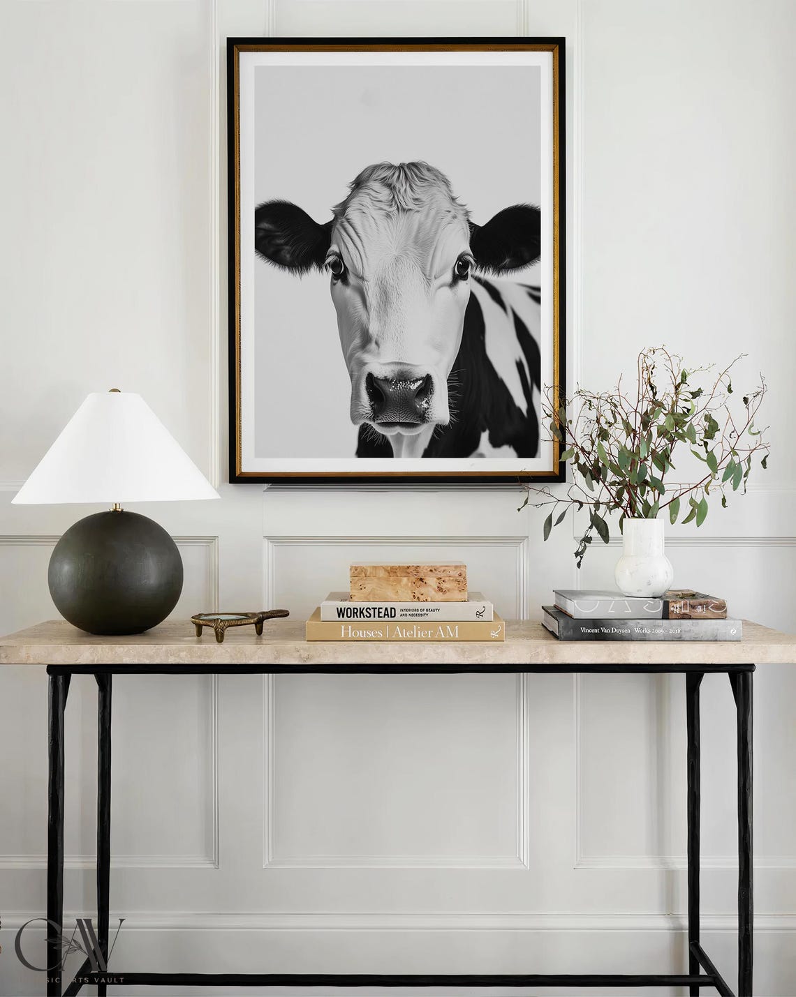 Cow Fashion Magazine Inspired Poster Animal Portrait Photography Print Funny Bathroom Decor Large Wall Art 2762 - Image 3